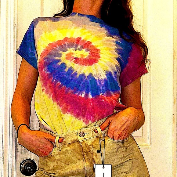 Vintage tie dye drip ladies oversized small beautifully made like a galaxy swirl - Picture 10 of 11